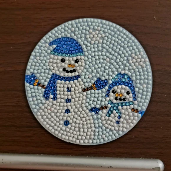 Snowman Friends Cute Handmade Coaster - Picture 5 of 5
